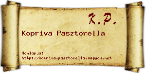 Kopriva Pasztorella névjegykártya